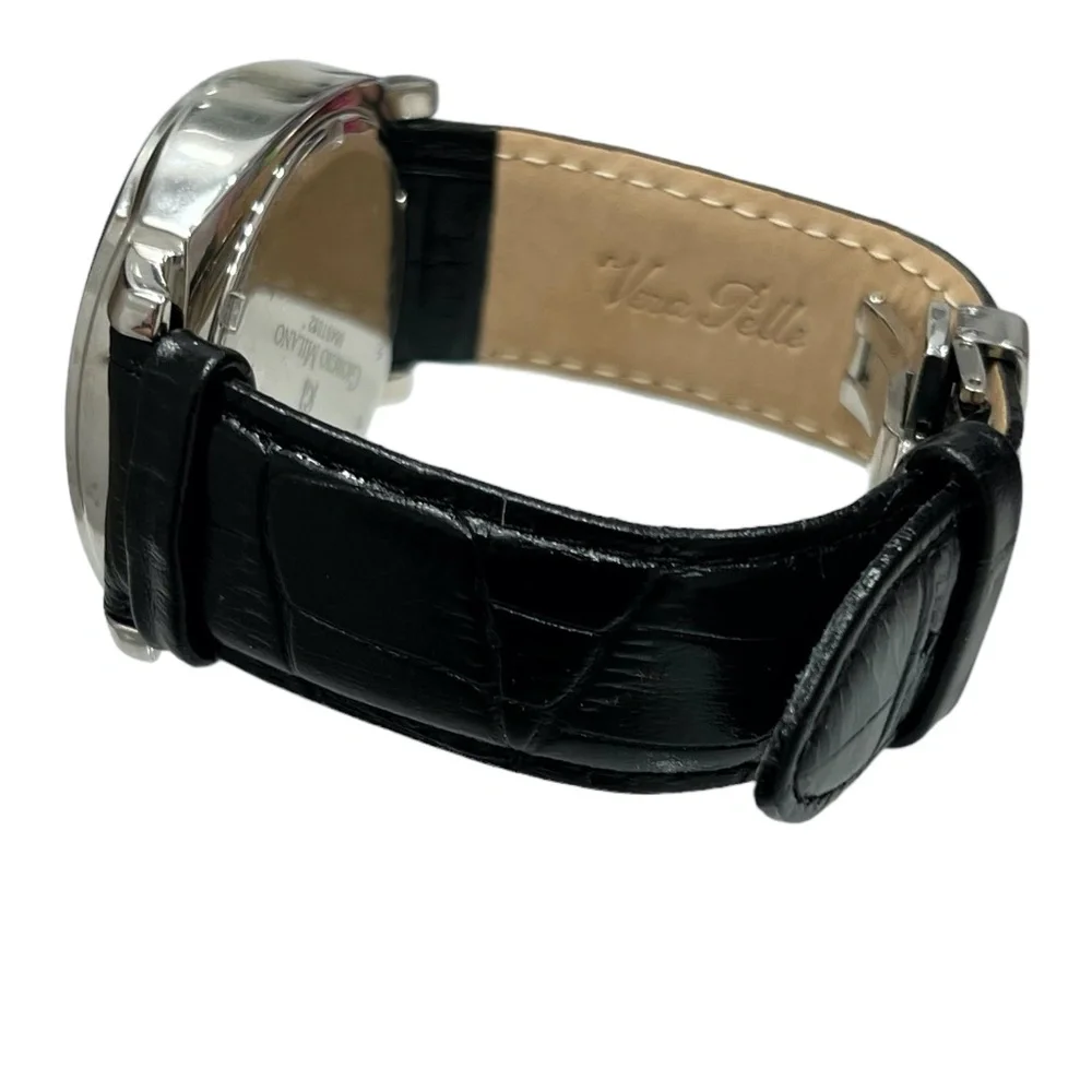 GIORGIO MILANO STAINLESS STEEL BLACK DIAL QUARTZ WATCH 864ST032